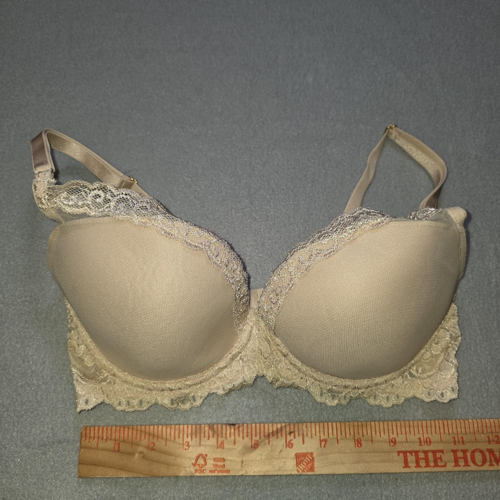 Smart &‎ Sexy Bra 34D Nude Beige Lace Underwire Padded SA853